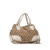 Gucci B Gucci Brown Beige with White Canvas Fabric GG Tribeca Tote Italy