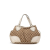 Gucci B Gucci Brown Beige with White Canvas Fabric GG Tribeca Tote Italy