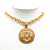 Chanel AB Chanel Gold Gold Plated Metal Triple CC Round Pendant Necklace France