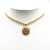 Chanel AB Chanel Gold Gold Plated Metal CC Round Pendant Necklace France