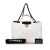 Chanel B Chanel White Ivory with Black Calf Leather Quilted skin and Tweed Portobello Satchel Italy