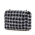 Chanel B Chanel Black with White Tweed Fabric Mini Resin Heart Flap Italy