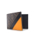 Fendi AB Fendi Brown with Orange Coated Canvas Fabric Diagonal Bifold Wallet Italy