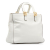 Fendi B Fendi White Calf Leather Medium Glacier FF Tote Italy