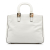 Fendi B Fendi White Calf Leather Medium Glacier FF Tote Italy