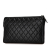 Chanel AB Chanel Black Lambskin Leather Leather CC Quilted Lambskin Double Zip Clutch Italy