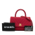 Chanel AB Chanel Red Cotton Fabric Small Chevron Jersey Coco Top Handle Satchel Italy