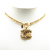 Chanel B Chanel Gold Gold Plated Metal CC Quilted Pendant Necklace France