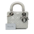 Christian Dior AB Dior Gray Light Gray Lambskin Leather Leather Mini Iridescent Lambskin Cannage Lady Dior Italy