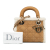 Christian Dior B Dior Brown Suede Leather Mini Shearling Cannage Lady Dior Italy