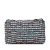 Chanel B Chanel Blue Tweed Fabric Maxi Chesterfield Single Flap Italy