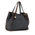 Fendi B Fendi Blue with Brown Denim Fabric Zucchino Tote Italy