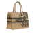 Christian Dior AB Dior Brown Beige Canvas Fabric Medium Jute Book Tote Italy