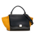 Celine B Celine Black with Blue Navy Calf Leather Medium Tricolor Trapeze Satchel Italy