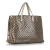 Fendi B Fendi Brown Coated Canvas Fabric Zucchino Glazed Tote Italy