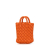 Bottega Veneta AB Bottega Veneta Orange Nappa Leather Leather Nappa Intrecciato Maxi Cabat Bag Charm Italy