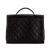 Chanel B Chanel Black Lambskin Leather Leather CC Quilted Lambskin Flap Briefcase France