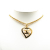 Chanel B Chanel Gold Gold Plated Metal CC Heart Pendant Necklace France