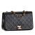 Chanel B Chanel Black Lambskin Leather Leather CC Quilted Lambskin Full Flap France