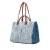 Chanel AB Chanel Blue with Brown Denim Fabric Large Fringed Shopping Tote Italy