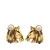 Hermès B Hermès Gold Gold Plated Metal Cheval Clip On Earrings France