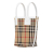 Burberry AB Burberry Brown Beige with White Canvas Fabric Mini House Check London Tote Italy