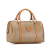 Celine B Celine Brown Beige Coated Canvas Fabric Macadam Boston Bag Italy