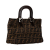 Fendi B Fendi Brown Canvas Fabric Zucca Twins Tote Italy