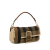 Fendi AB Fendi Brown Canvas Fabric Pequin Gingham And Raffia Baguette Satchel Italy