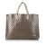 Fendi B Fendi Brown Coated Canvas Fabric Zucchino Glazed Tote Italy