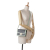 Celine B Celine Brown Dark Brown with Green Light Green Coated Canvas Fabric Teen Triomphe Crossbody Italy