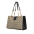 Gucci B Gucci Brown Beige Coated Canvas Fabric Medium GG Supreme Bees Padlock Tote Italy