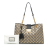 Gucci B Gucci Brown Beige Coated Canvas Fabric Medium GG Supreme Bees Padlock Tote Italy