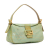 Fendi B Fendi Green Light Green Coated Canvas Fabric Zucchino Crystal Double Flap Shoulder Bag Italy