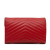 Saint Laurent AB Saint Laurent Red Calf Leather Grain De Poudre Matelasse Chevron Monogram Chain Wallet Italy