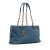 Chanel B Chanel Blue Calf Leather Small Chevron Surpique Iridescent skin Tote Italy