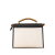 Fendi B Fendi White Off White with Black Canvas Fabric Mini Zucca Selleria Peekaboo Satchel Italy