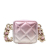 Chanel AB Chanel Pink with Silver Lambskin Leather Leather Mini Metallic Lambskin Coco Punk Cube Bag Italy