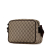 Gucci AB Gucci Brown Beige Coated Canvas Fabric GG Supreme Crossbody Bag Italy