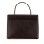 Salvatore Ferragamo B Ferragamo Brown Dark Brown Calf Leather Gancini Top Handle Handbag Italy