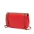 Chanel B Chanel Red Goatskin Leather Small Diagonal Quilted Flap Italy