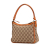 Gucci B Gucci Brown Light Brown Canvas Fabric GG Handbag Italy