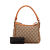 Gucci B Gucci Brown Light Brown Canvas Fabric GG Handbag Italy