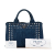 Prada B Prada Blue Navy Denim Fabric Canapa Bijoux Satchel Italy