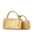 Chanel B Chanel Gold Lambskin Leather Leather Lambskin Parent Child Kelly Set Top Handle Bag France