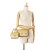 Chanel B Chanel Gold Lambskin Leather Leather Lambskin Parent Child Kelly Set Top Handle Bag France