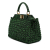 Fendi AB Fendi Green Canvas Fabric Mini Zucca Interlaced Iconic Peekaboo Satchel Italy