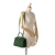 Fendi AB Fendi Green Canvas Fabric Mini Zucca Interlaced Iconic Peekaboo Satchel Italy