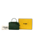 Fendi AB Fendi Green Canvas Fabric Mini Zucca Interlaced Iconic Peekaboo Satchel Italy