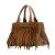 Prada B Prada Brown Camel Canvas Fabric Fringed Canapa Tote Turkey